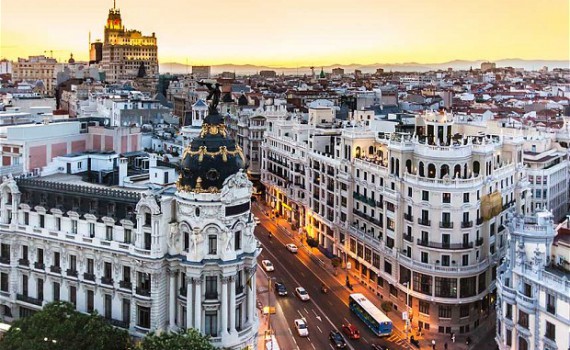 madrid zonsondergang