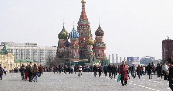 rode plein moskou met kathedraal