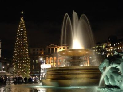 Kerstboom Trafalgar Square Londen Kerstmis